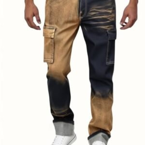 Men’s Apex Stretch Slim-Straight Two-Toned Denim Pants