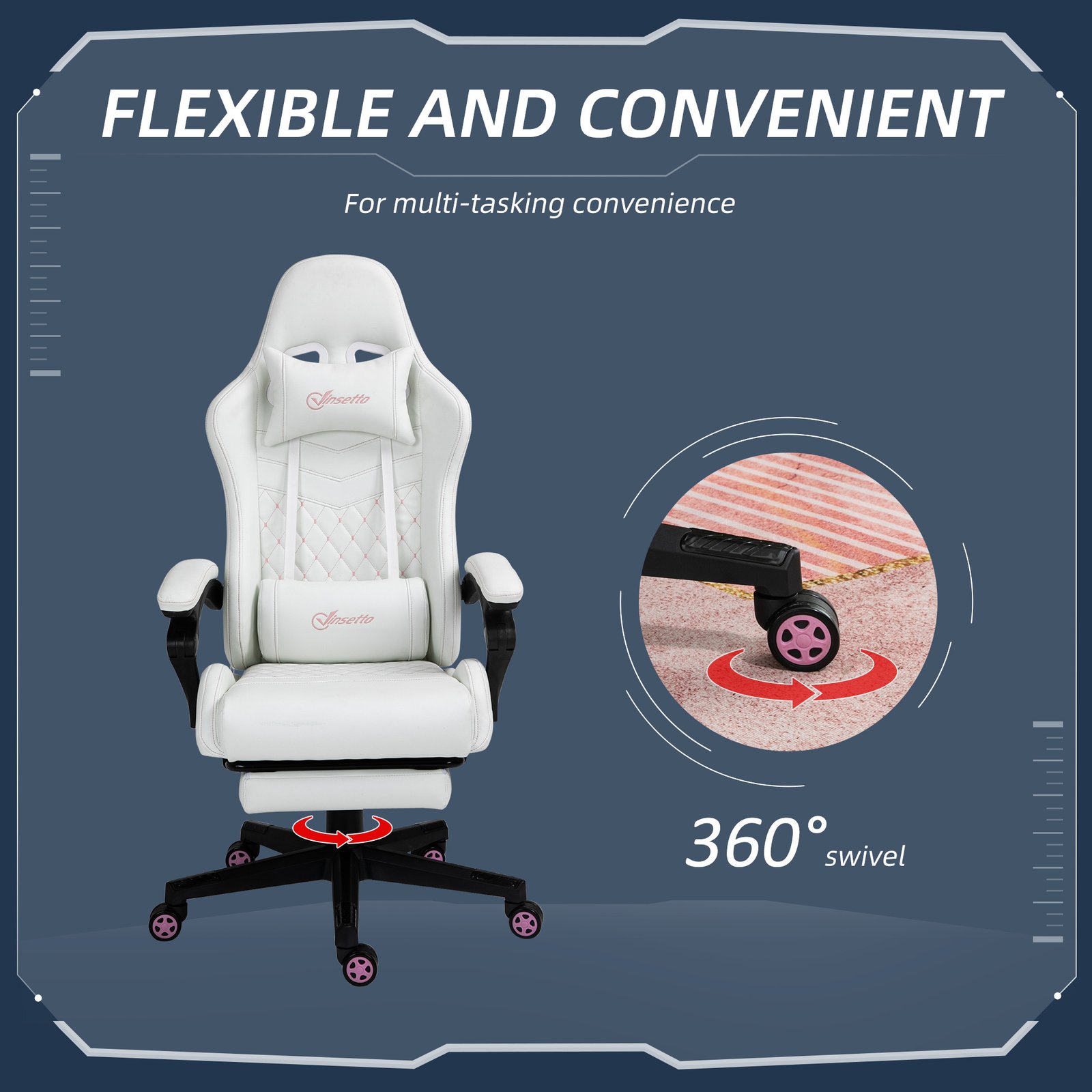 Master Royale Gaming Chair with Footrest, Lumbar Support & Reclining Backrest - Image 5