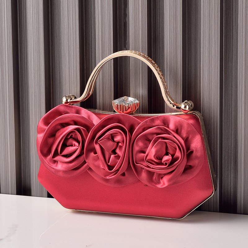 Silk Rosette Evening Clutch Bag - Image 5