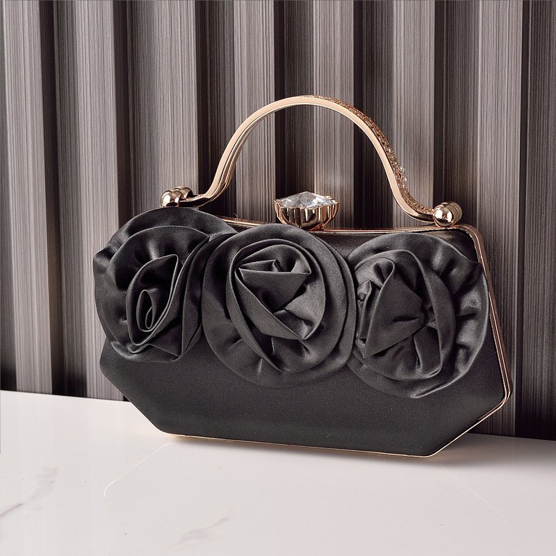 Silk Rosette Evening Clutch Bag - Image 4