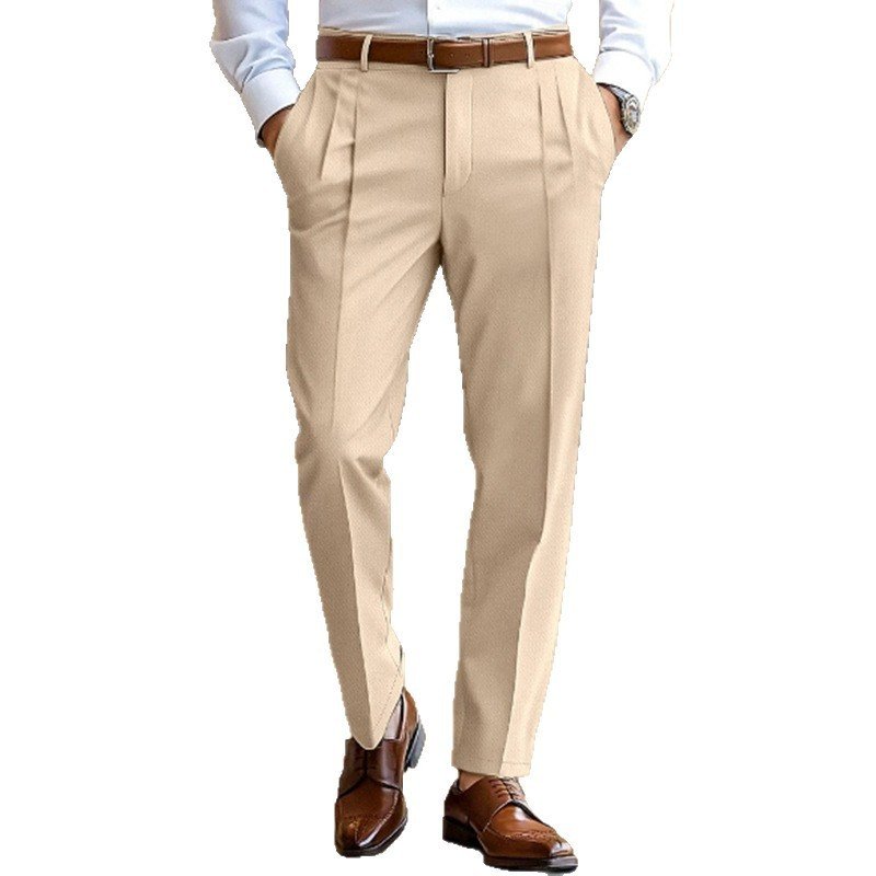 Slim Fit Solid Color Men Suit Pants - Image 6