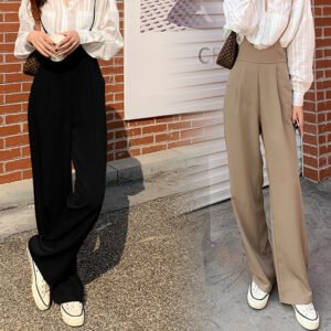 Ice Silk Trouser Overalls Women Straight Pants