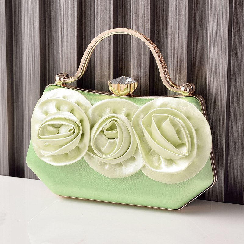 Silk Rosette Evening Clutch Bag - Image 3