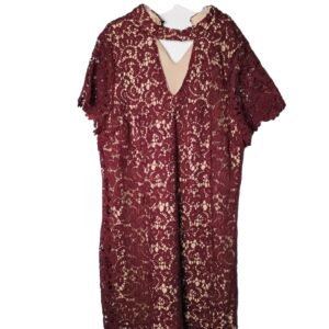 Blu Pepper Gigi Choker Mini Lace Burgundy Dress - 2XL