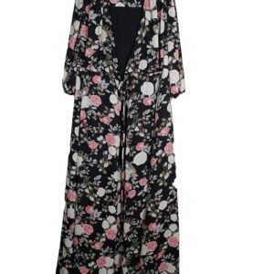 New York & Company 3/4 Sleeve Wrap Maxi Wrap Cardigan Dress - Medium