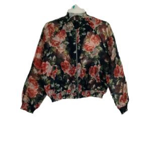 Live 4 Truth Sheer Floral Zipper Women Jacket with Elastic Cuffs | Large