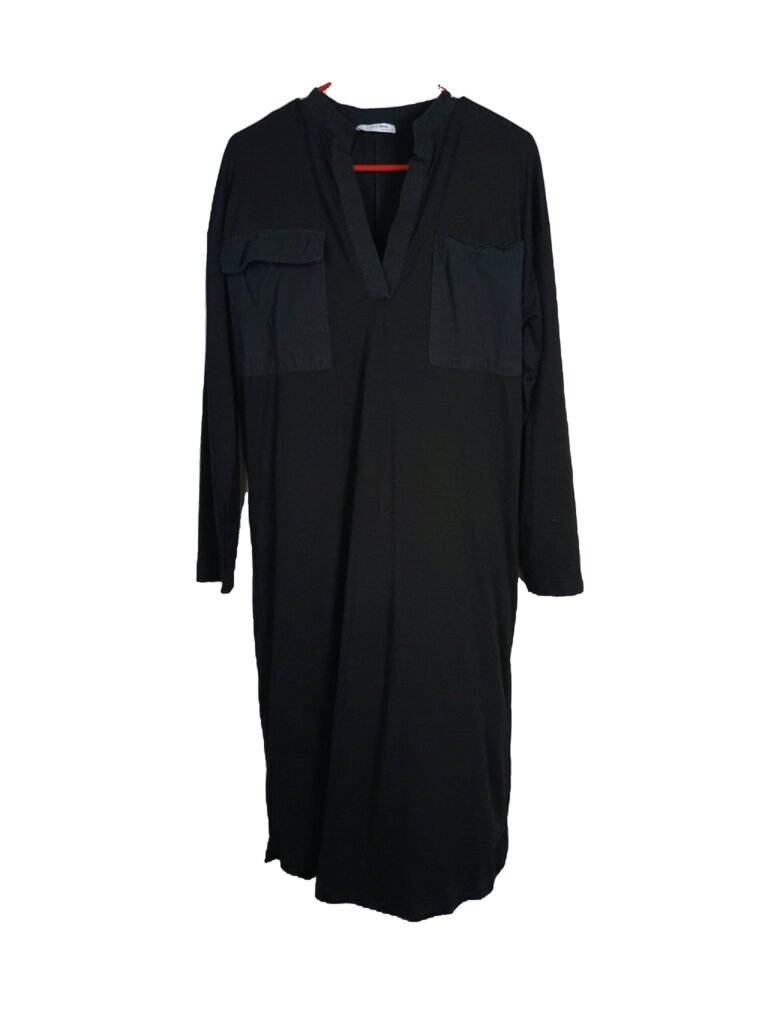 Zara Trafaluc Black Long Sleeve Midi Dress - Medium