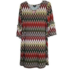 Tacera Round neckline Retro Shift Dress with Bell Sleeves - Medium