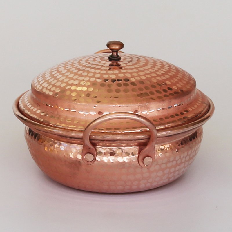 Artisan Hammered Copper Casserole & Serving Pot - Image 10