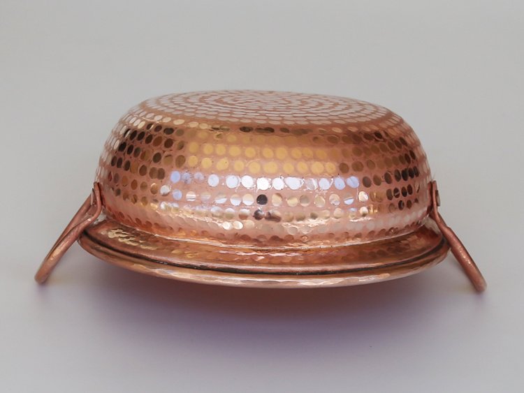 Artisan Hammered Copper Casserole & Serving Pot - Image 7
