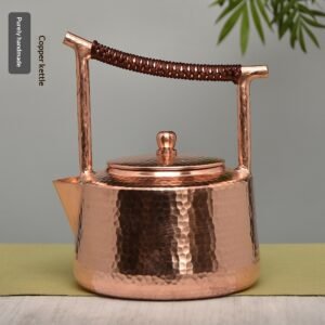 Artisan Hammered Pure Copper Tea Kettle and Wellness Water Pitcher 1.2 Liter