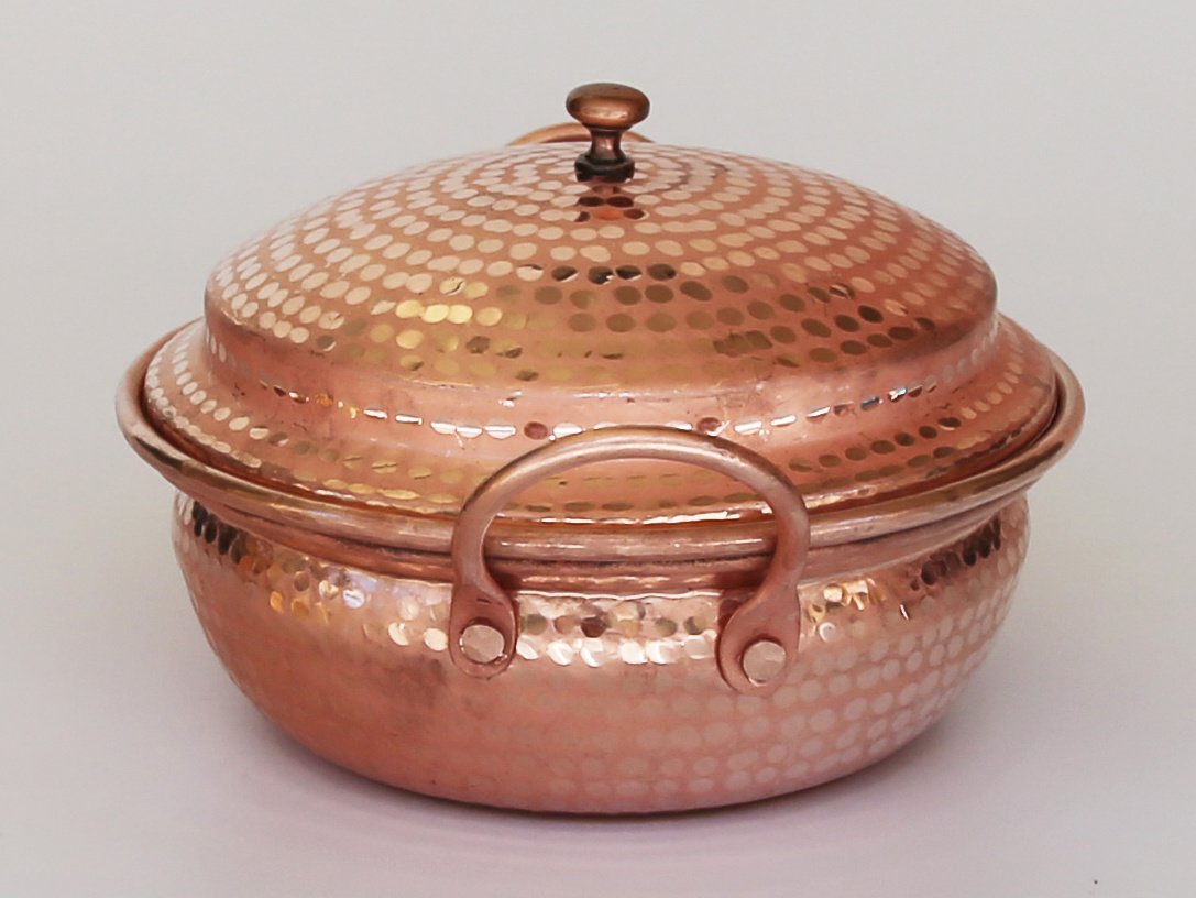 Artisan Hammered Copper Casserole & Serving Pot - Image 6